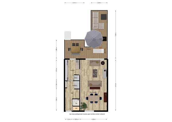Floorplan - Nieuwstraat 71, 4501 BC Oostburg